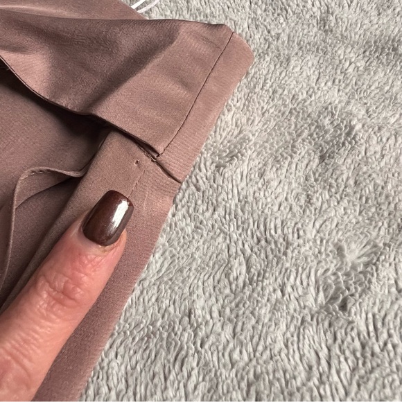 NWT Michelle Mason Silk Draped Ruffle Wrap Effect Mini Skirt Blush Tan Sz 4 - Picture 4 of 14